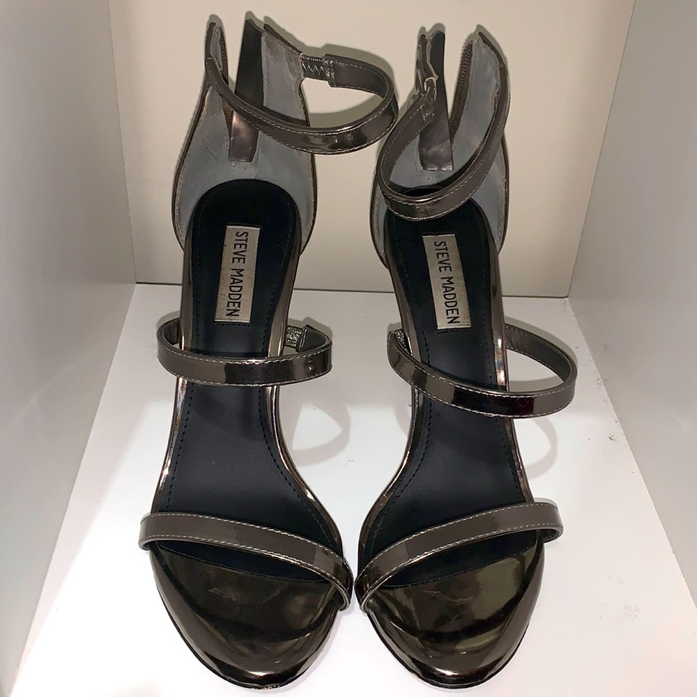 Chrome silver  heels